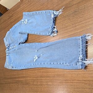 We the Free Dylan Cropped Distressed Raw Hem Jeans